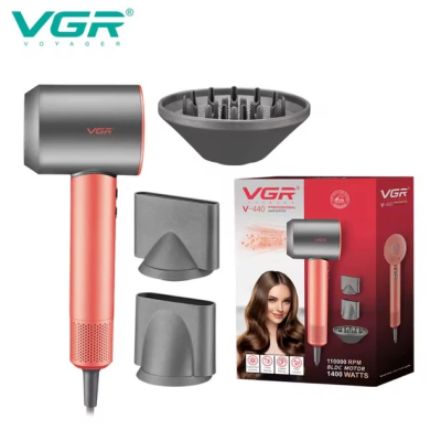 Фен VGR V-440, 1400 Вт, BLDC, ионизация, 3 скорости, 3 температурных режима