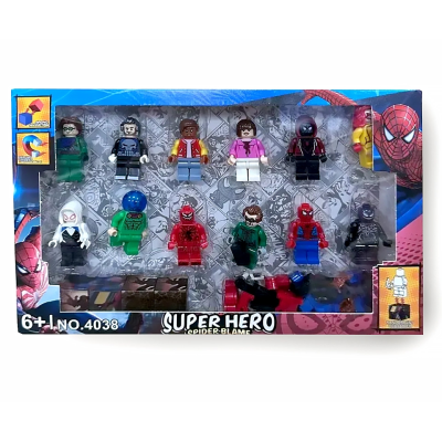 Набор фигурок «Super Hero Spider-Blame», MOG4038, 12 фигурок + 1 сюрприз, магнитные кубики