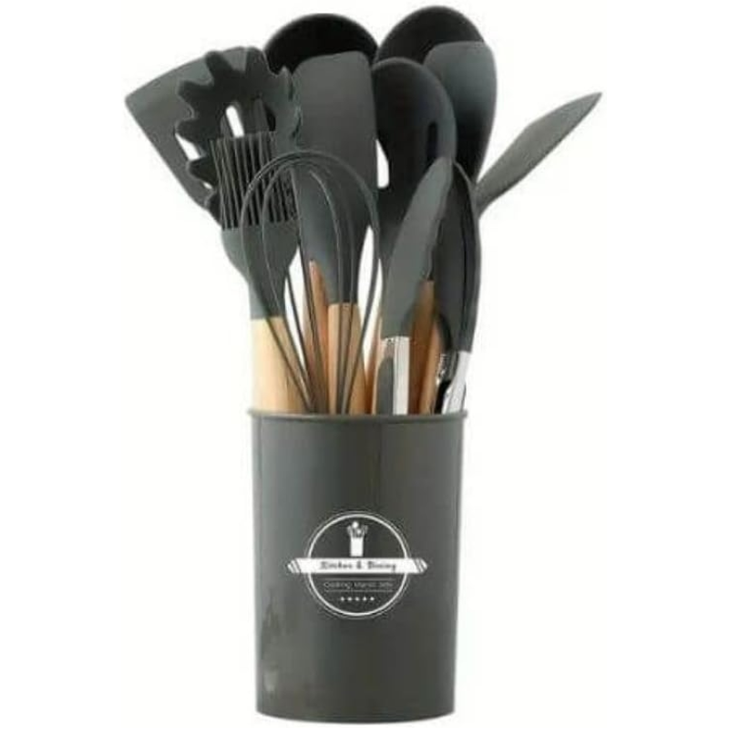 Набор кухонных принадлежностей Silicone Kitchen Set 11 в 1 на подставке (LUX качество)