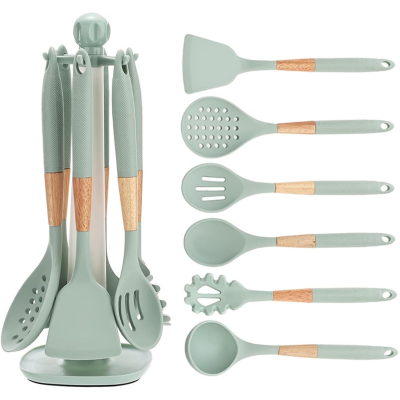 Набор кухонных принадлежностей 7 в 1 Kitchen Set Silicone AT-D3K, с подставкой