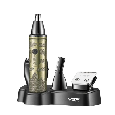 Триммер VGR V-621 Gold, 4 в 1, для носа, ушей, бороды и стрижки волос