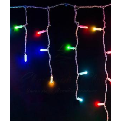 Xmas гірлянда LED 120 3.3Line Short curtain(Бурпурки/Бахрома) M-1 RGB 5M Вул.+з'єдн.Білий 7234