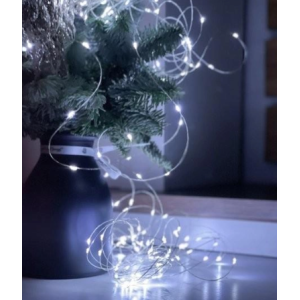Гірлянда на батарейках + USB 10m 100 led W Біла 7291