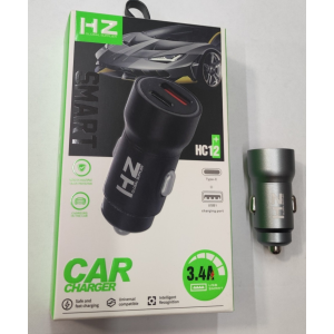 Автомобільний зарядний пристрій HZ HC-12 (5V3.4A 20W USB-5V-3.1A Type-C-5V4A)