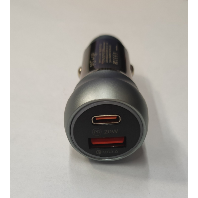 Автомобільний зарядний пристрій С-01 38W FAST CHARGE (USB-A-QC 3.0 5V-3A 9V-2A 12V-1.5A Type-C)