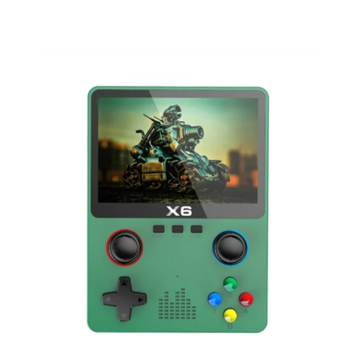 Портативна ігрова приставка X6 GBA для дітей 1000 ігор/3.5'' IPS, 640x480/AV вихід/консоль, ретро/2000mAh Зелений