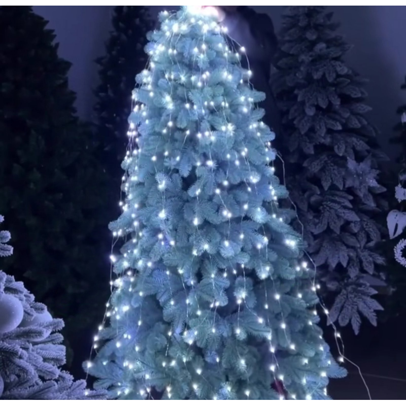 Led гірлянда "Крапля роси" Хвіст, 300led 3m, USB, з пультом, білий/холодний білий THL-24-42