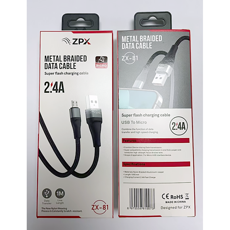 Кабель в обплетенні ZPX ZX-81 Micro USB 2.4A