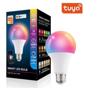 Розумна світлодіодна лампочка Tuya RGB з керуванням кольором та пультом (B22/E27, 10 Вт)