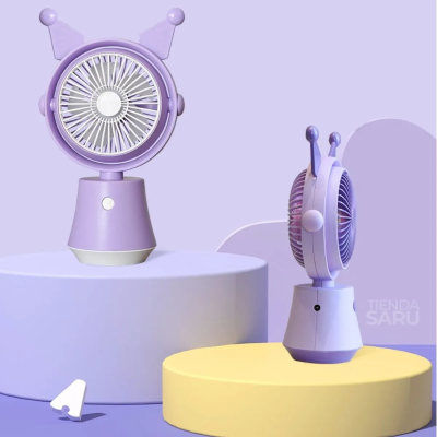 Міні-вентилятор FQ1525 Kuromi, 1 режим, заряджання USB, поворот 360°