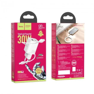 Мережевий зарядний пристрій Hoco N13 Bright 30W PD + QC3.0, Type-C to Lightning,
