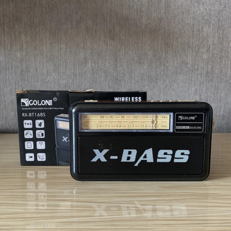 Радіоприймач Golon RX-BT168S, Bluetooth, USB/TF, сонячна панель, ліхтар