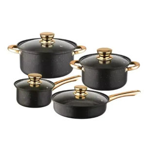 Набір посуду COOKWARE SET G-A12, 8 предметів, керамічне покриття, каструлі 20 та 24 см, сковорода 26 см, ківш 18 см