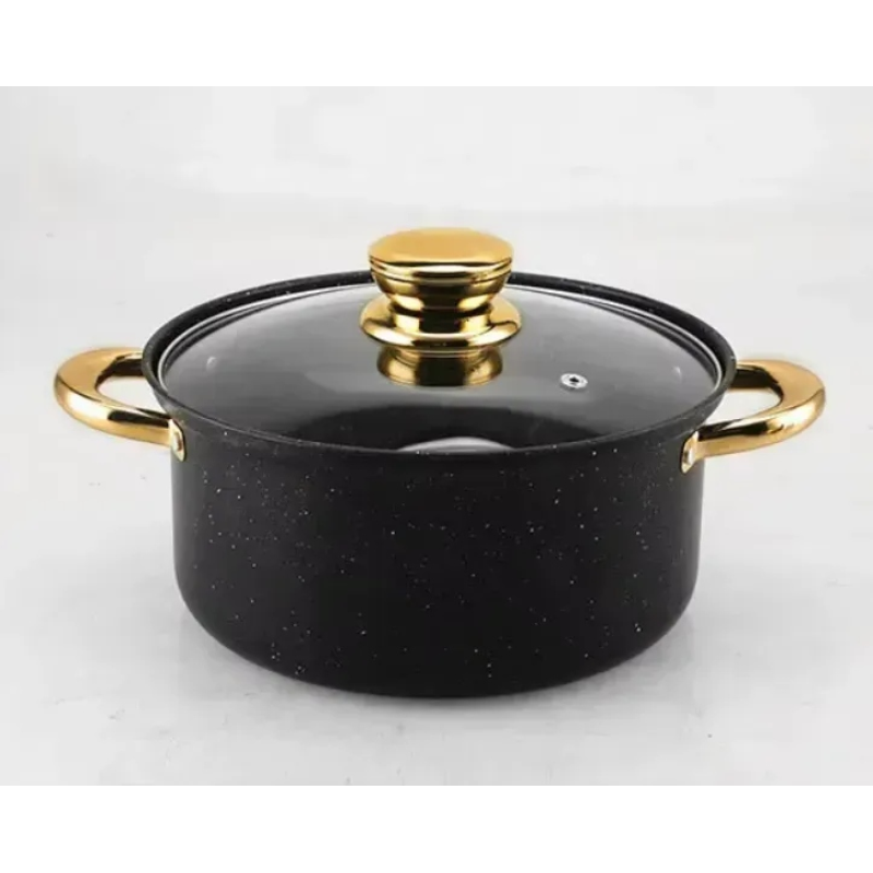 Набір посуду COOKWARE SET G-A12, 8 предметів, керамічне покриття, каструлі 20 та 24 см, сковорода 26 см, ківш 18 см