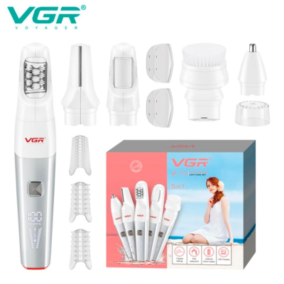 Епілятор VGR V-752, 5 насадок, 1200 мАг, IPX5, USB Type-C
