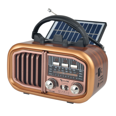Радіоприймач GOLON RX-BT618S, Bluetooth, USB, SD, сонячна панель