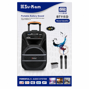Портативна колонка Su-Kam BT115D, Bluetooth, USB, FM, караоке