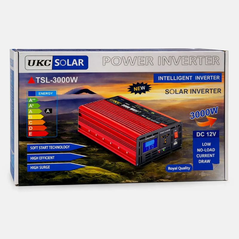 Перетворювач напруги UKC 3000W 12V → 220V, автомобільний інвертор