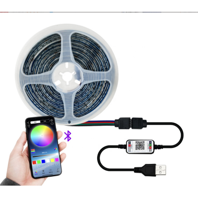 Світлодіодна RGB-стрічка з Bluetooth та керуванням зі смартфона, 5 м, APP BT