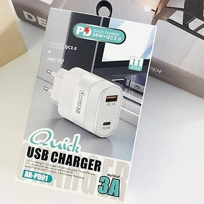 Зарядний пристрій AR-PD01, 36 Вт, USB, Type-C PD, 3 А