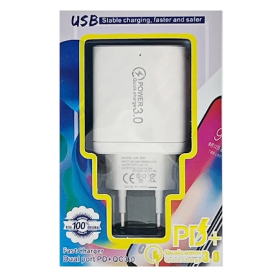 Мережевий адаптер MT-15, 20 Вт, USB-A, Type-C, QC, PD
