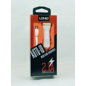 Автомобільний зарядний пристрій LDNIO DL-219 (2.1A/2 USB порти + кабель MicroUSB)