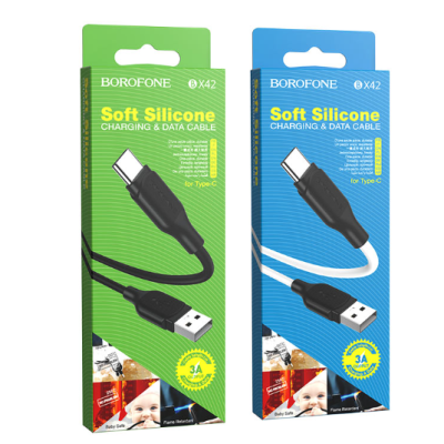 Кабель USB BOROFONE BX42 Encore silicone Type-C (3A) (1M)