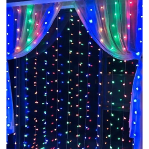Xmas гірлянд (Штора) 3M*3M) 300 led M-9 Мультикольорова (Copper) на мідному дроті+з'єднувач 7914