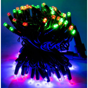 Xmas гірлянда LED 100L 3.3 Line M-2 MULTI 10 Метрів Вулична+з'єднувач Чорний провід 8108