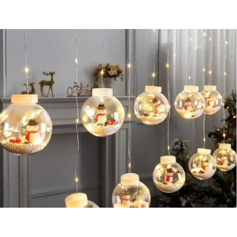 Xmas гірлянда мікс 4 види 200L W-1 Copper curtain ball lamp W білий 3M*1.5M 8076