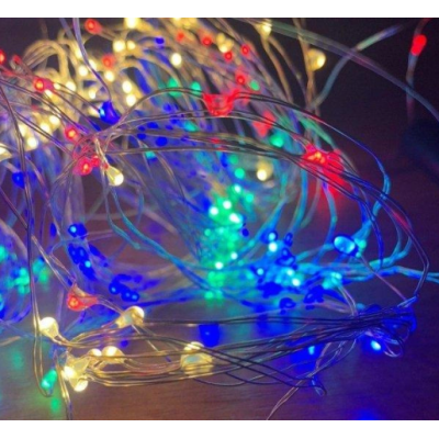 Xmas гірлянда 300L (Copper) на мідному дроті (Крапля роси) Кінський хвіст M Мультикольорова 3M 7266