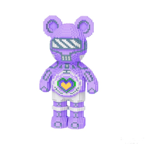 Светящийся конструктор Magic Blocks Bearbrick 9004 (4031 деталь, 50 см, фиолетовый)