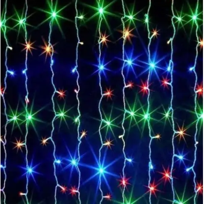 Xmas гирлянд (Водопад 3M*2M) 360LED M-3 Мультицветная 12PCS 7272
