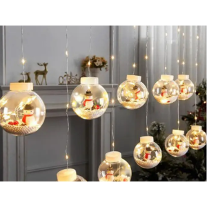 Xmas гирлянда микс 4 вида 200L W-1 Copper curtain ball lamp W белый 3M*1.5M 8076