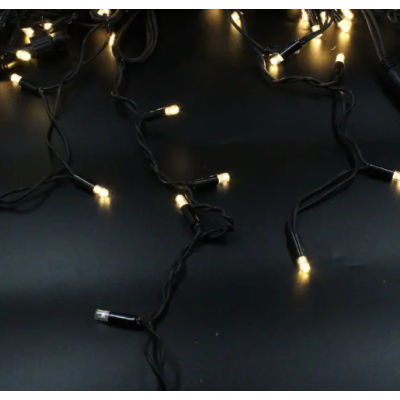 Xmas гирлянда LED 120 3.3Line Short curtain(Сосульки/Бахрома)WW-2 5Mетров Тёп.белый Ул.+соедЧерн 7238