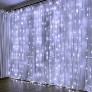 Гирлянда светодиодная «Штора» внутренняя, 3×2 м, 240 LED, белый свет, белый провод