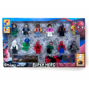 Набор фигурок «Super Hero Spider-Blame», MOG4038, 12 фигурок + 1 сюрприз, магнитные кубики