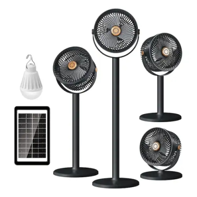 Вентилятор 4 в 1 Solar Floor Fan S39, 4000 мАч, солнечнечная панель, лампа, 5 скоростей