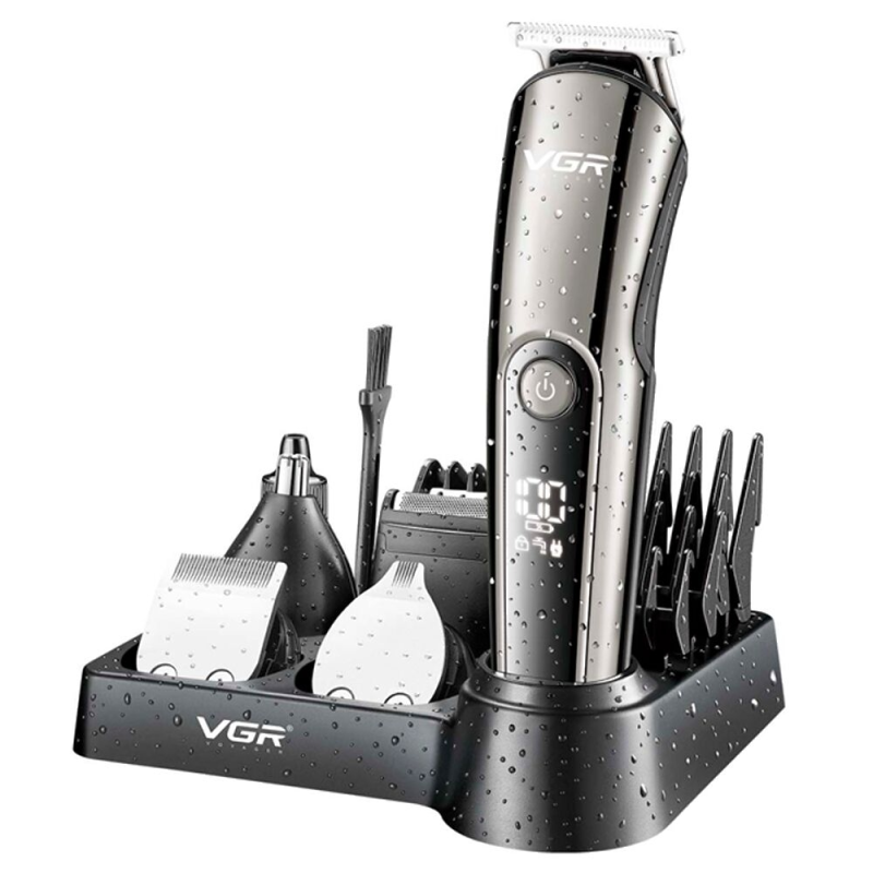Набор для стрижки VGR V-107, 11 в 1, LED-дисплей, 10 насадок