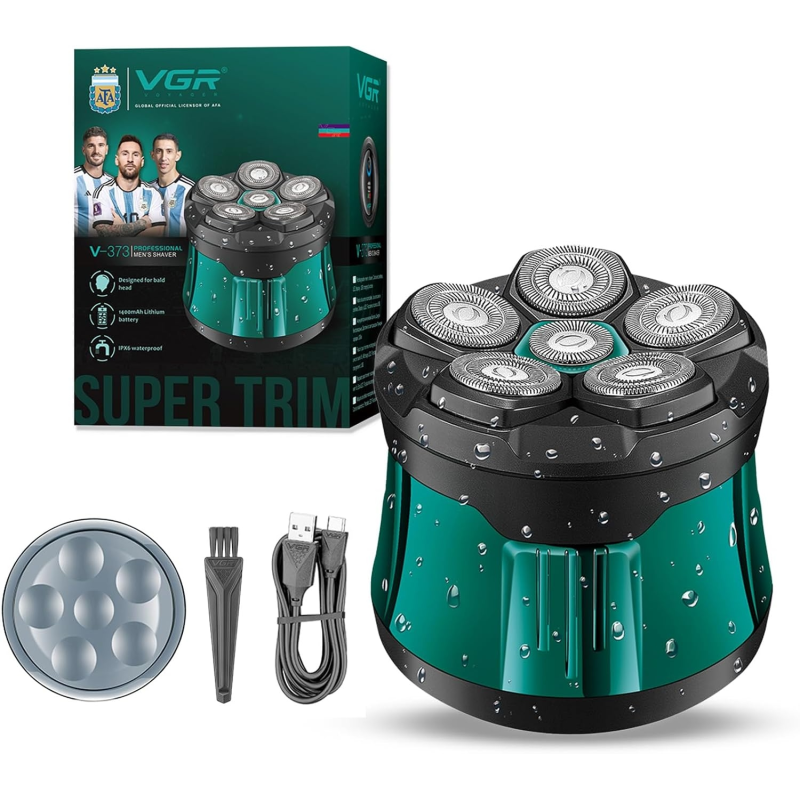 Электробритва VGR V-373 6D для бритья головы, 6 роторных головок, IPX6, LED-дисплей