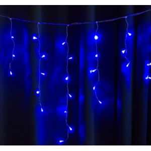 Xmas гірлянда LED 120 3.3Line Short curtain (Бурпурки/Бахрома) B-1 Синя 5М Вул.+з'єдн. Білий 3937