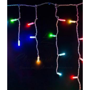 Xmas гірлянда LED 120 3.3Line Short curtain(Бурпурки/Бахрома) M-1 RGB 5M Вул.+з'єдн.Білий 7234
