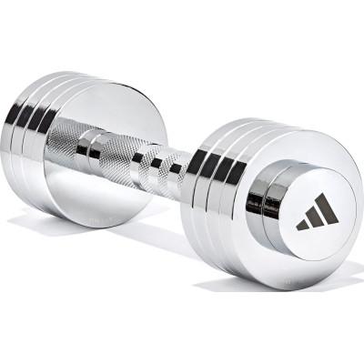 Гантель регульована Adidas Adjustable Chrome Dumbbell сріблястий 1-5 кг