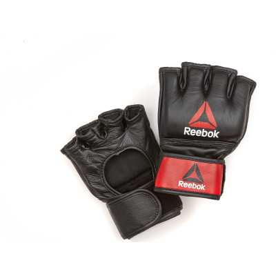 Рукавички для тренінгу Reebok MMA Gloves Leather чорний, червоний S (RSCB-10310RDBK)