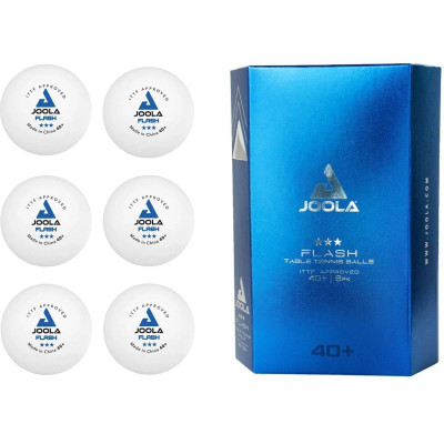 М'ячі для настільного тенісу (6 шт) Joola FLASH 3* 40+ ITTF, white