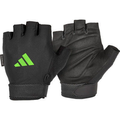Рукавички для тренінгу Adidas Essential Adjustable Gloves чорний, зелений M (ADGB-12454-NL)
