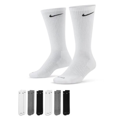 Шкарпетки Nike U NK ED PLS CSH CRW 6PR - 132 чорний, сірий, білий Чол 46-50