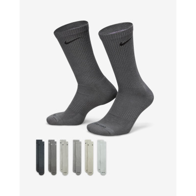 Шкарпетки Nike U NK ED PLS CSH CRW 6PR - 132 сірий, мультиколор Уні 46-50
