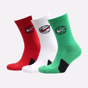 Шкарпетки Nike U NK CREW EVERYDAY BBALL 3PR білий, зелений, червоний Уні 46-50