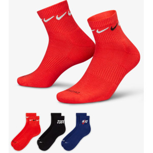 Шкарпетки Nike U NK EVERYDAY PLUS CUSH ANKLE чорний, синій, червоний Чол 38-42